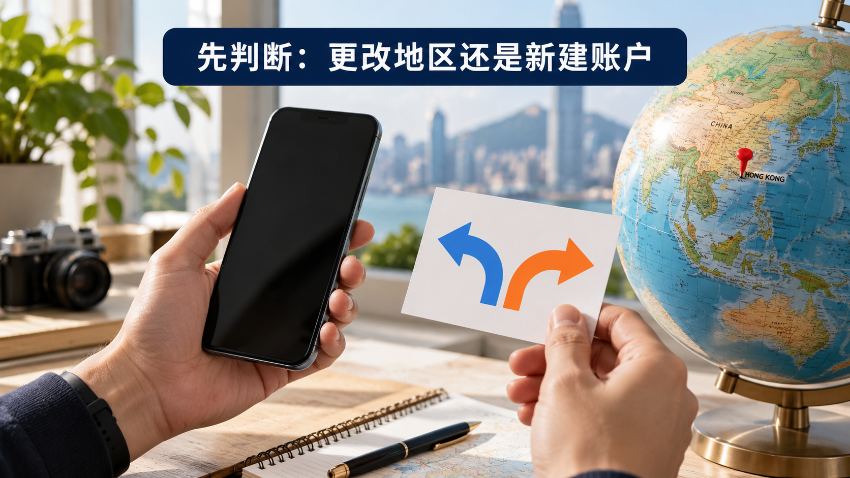 选择更改地区或创建独立账户