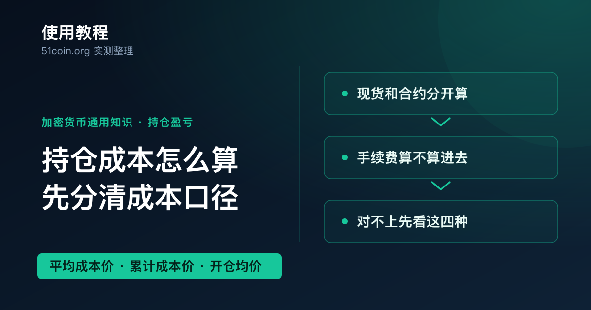 持仓成本与盈亏核对封面：现货成本价与合约开仓均价是两套不同的口径