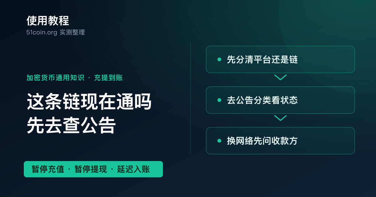 充值提现网络维护查询教程封面：区分平台暂停与链拥堵、公告措辞对照与维护期间的替代路径