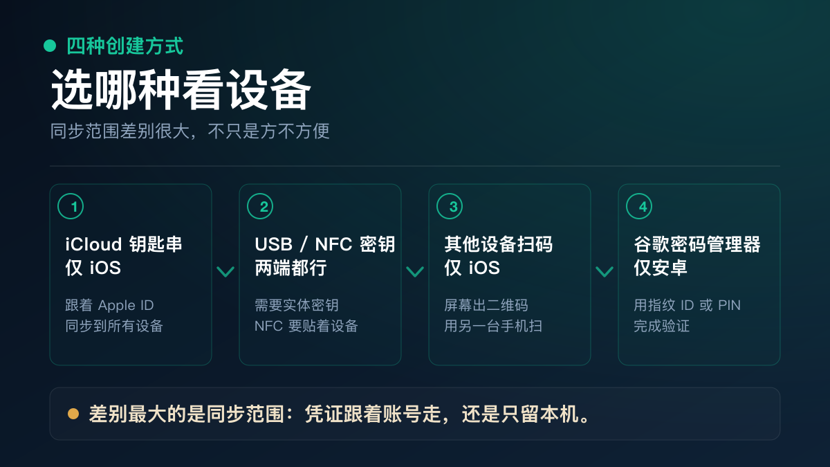 币安通行密钥四种创建方式与适用设备
